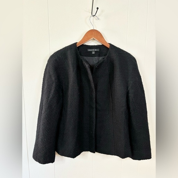 Lafayette 148 New York black 100% wool jacket blazer size 8 - Picture 1 of 5